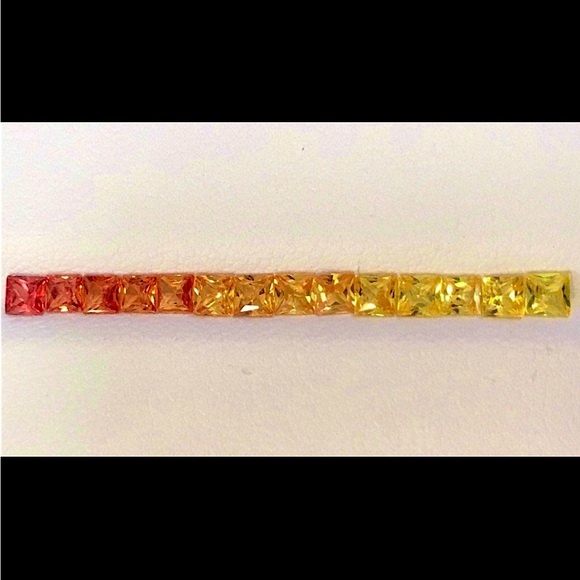 Gradient natural sapphires red orange yellow perfect 4 summer 22 stones Sapphire - Picture 1 of 16